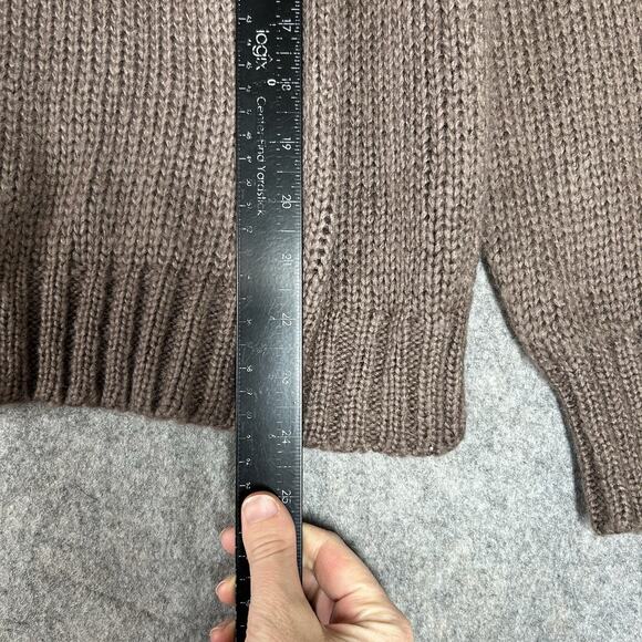 Wooden Ships Sweater Womens S/M Mohair Wool Blend Stay Cozy Brown Oversized Crew - Picture 5 of 7